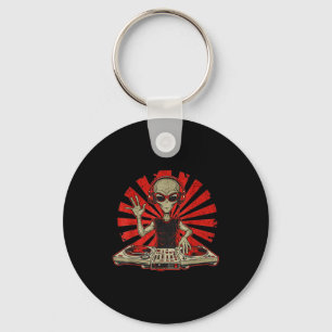 Funny Dj Graphic Tee Music Lover Alien Dj Music Mi Key Ring