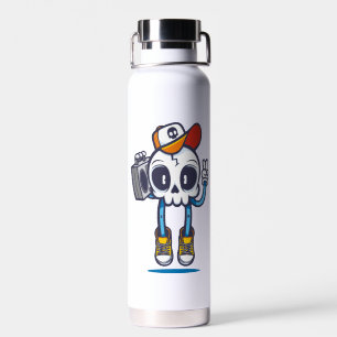 Funny Dj Skull Water Bottle