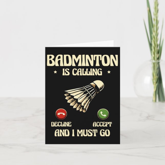 Funny Dminton Player Love Shuttle Design 28  Card (Front)