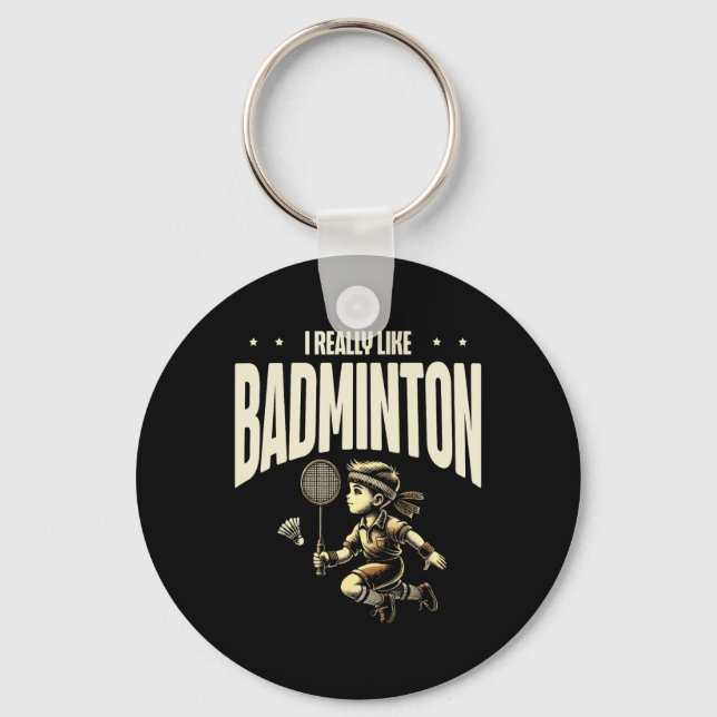 Funny Dminton Player Love Shuttle Design 4  Key Ring (Front)