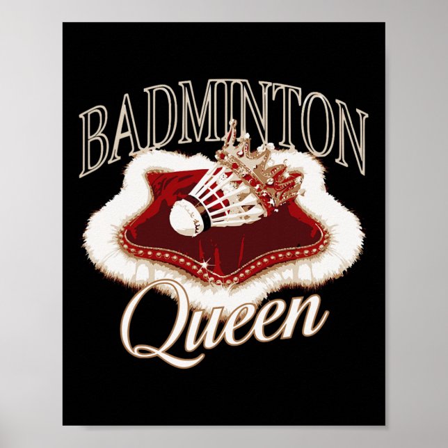 Funny Dminton Player Love Shuttle Design 9  Poster (Front)