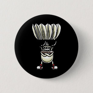 Funny Dminton Shuttle Player Design Men Women 5 6 Cm Round Badge