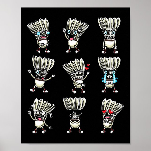 Funny Dminton Shuttle Player Design Men Women 8  Poster (Front)