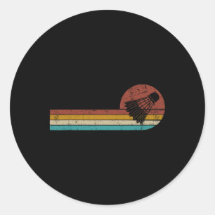 Funny Dminton Shuttle Retro Vintage For Men Women Classic Round Sticker