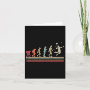 Funny Dminton Vintage Retro Style Evolution Of Man Card
