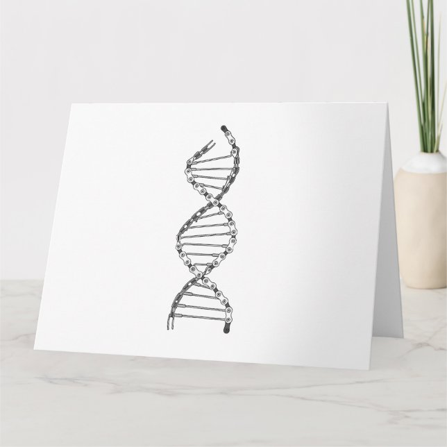 Funny DNA Cycling Bicycle Chain Mountain Bike Love Card (Front)