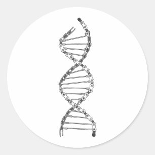 Funny DNA Cycling Bicycle Chain Mountain Bike Love Classic Round Sticker