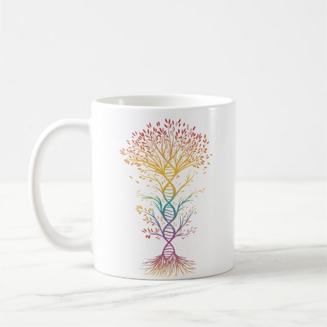 Funny Dna Tee Tree Of Life Genetics Biology Teache Coffee Mug (Left)