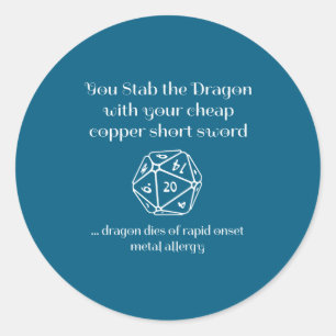 Funny Dnd Gift For Role Playing Games Rpg Classic Round Sticker