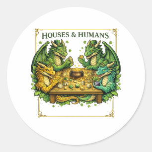 Funny DnD Houses and Humans for Gamers Dungeons Classic Round Sticker