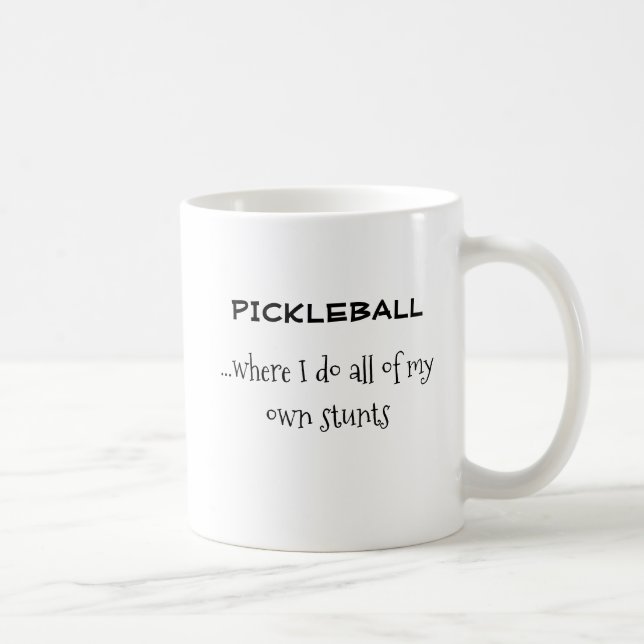 Funny “Do My Own Stunts” Pickleball Mug (Right)