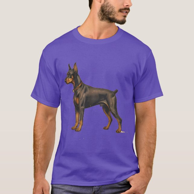 Funny Doberman Dog Bowl T-Shirt (Front)