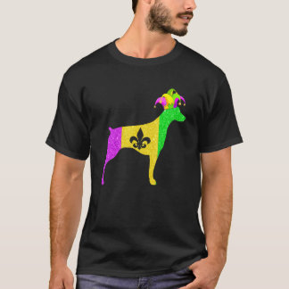 Funny Doberman Dog Lover Mardi Gras Carnival Party T-Shirt