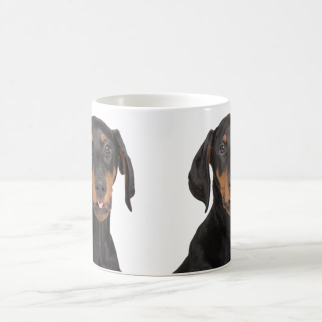Funny doberman pincher puppy coffee mug (Center)