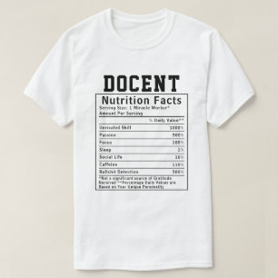 Funny Docent Nutrition Facts Tour Educator Gift T-Shirt