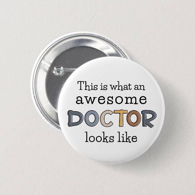 Funny Doctor Gifts | Awesome Doctor 6 Cm Round Badge (Front & Back)
