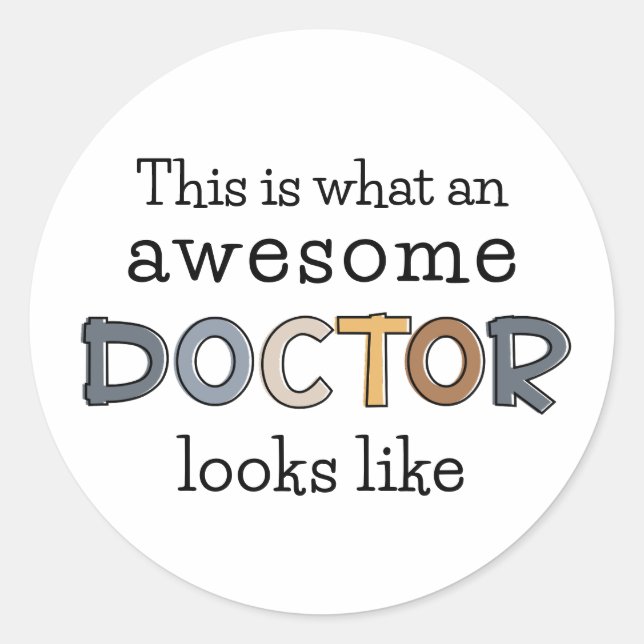 Funny Doctor Gifts | Awesome Doctor Classic Round Sticker (Front)