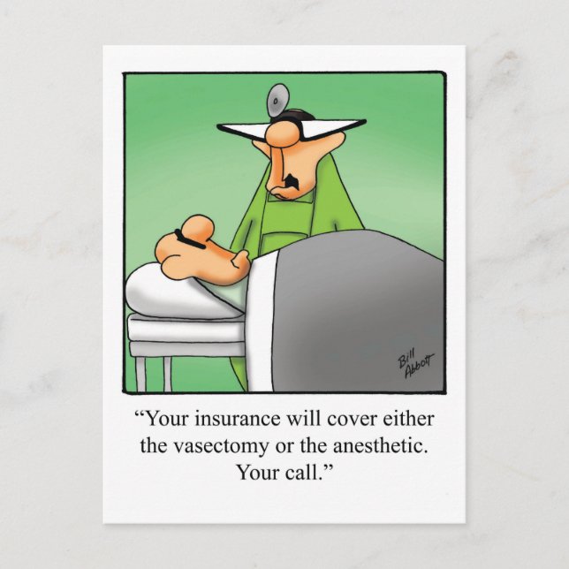 Funny Doctor Humour Postcard (Front)