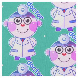 Funny doctor. Medicine. Green Fabric