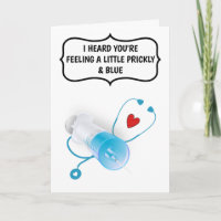 Funny doctor nurse feeling blue injection heart