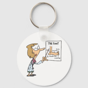 Funny Doctor Teaching Foot Anatomy Key Ring