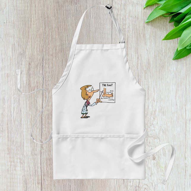 Funny Doctor Teaching Foot Anatomy Standard Apron (Creator Uploaded)