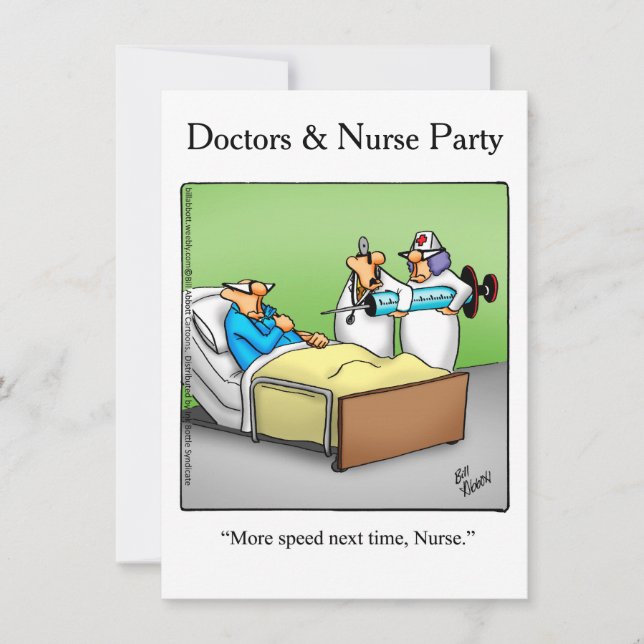 Funny Doctors & Nurses Party Invitations (Front)
