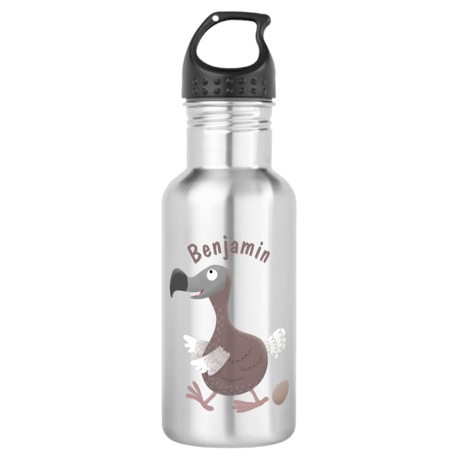 Funny dodo bird cartoon illustration 532 ml water bottle (Front)