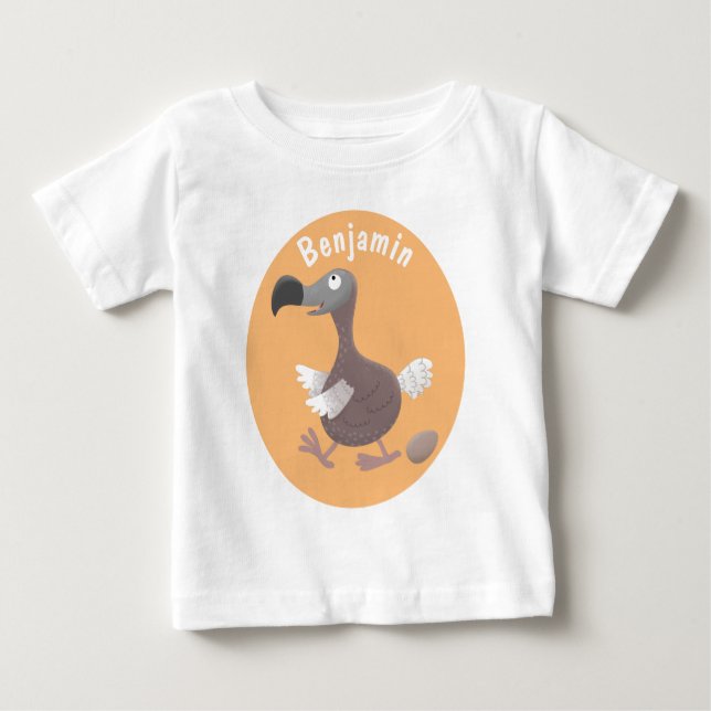 Funny dodo bird cartoon illustration baby T-Shirt (Front)