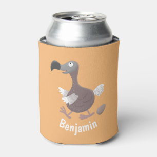 Funny dodo bird cartoon illustration can cooler