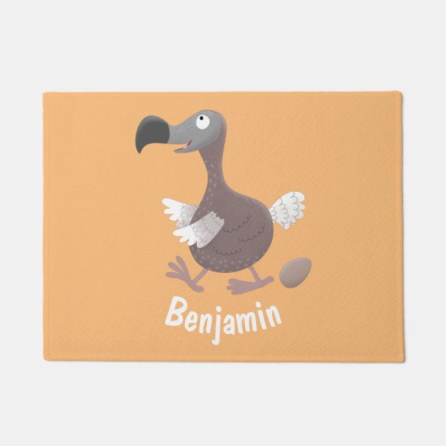 Funny dodo bird cartoon illustration doormat (Front)