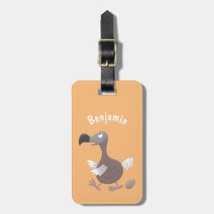 Funny dodo bird cartoon illustration luggage tag