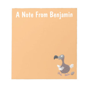 Funny dodo bird cartoon illustration notepad