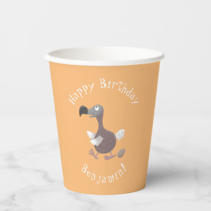 Funny dodo bird cartoon illustration paper cups
