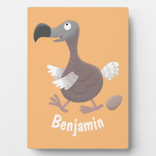 Funny dodo bird cartoon illustration plaque