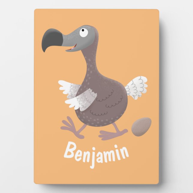 Funny dodo bird cartoon illustration plaque (Front)