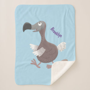 Funny dodo bird cartoon illustration sherpa blanket