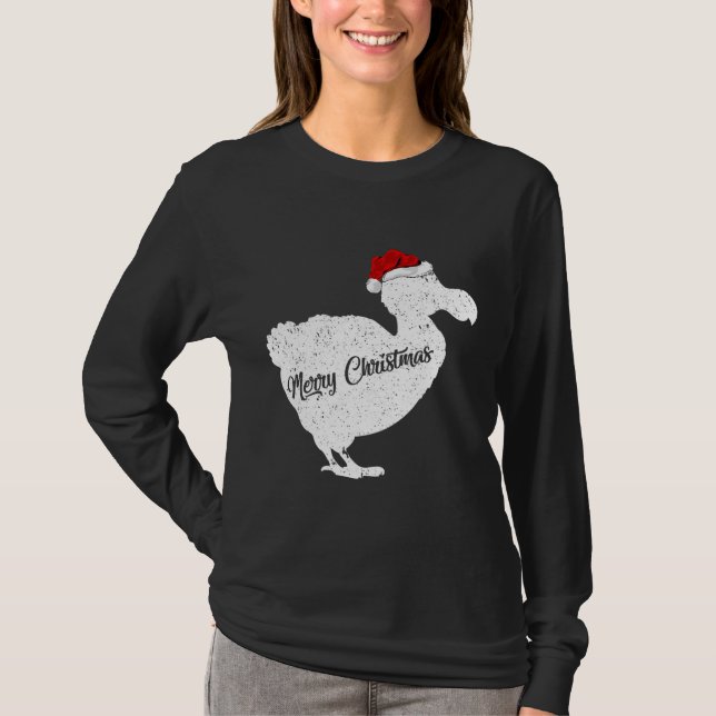 Funny Dodo Bird Lover Xmas Santa Hat Dodo T-Shirt (Front)