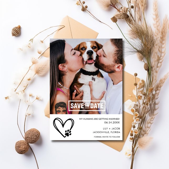 Funny Dog 2 Photo Wedding  Save The Date (Funny Dog 2 Photo Wedding Save The Date)