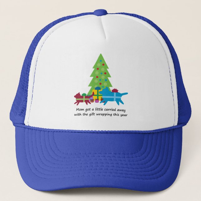 Funny Dog  and Cat Christmas Presents Trucker Hat (Front)