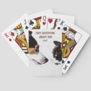 Funny Dog and Cat Conversation  Playing Cards