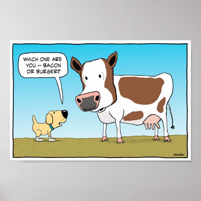Funny Dog and Cow poster (Front)