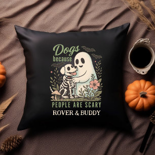 Funny Dog and Ghost Halloween Cushion
