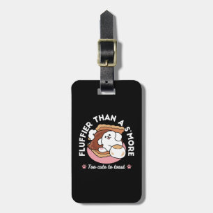 Funny Dog and S’more Design – Kawaii Pet Lover Pun Luggage Tag