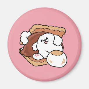 Funny Dog and S’more Design – Kawaii Pet Lover Pun Magnet