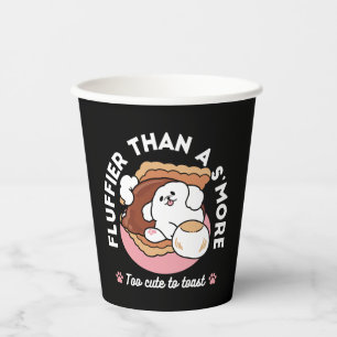 Funny Dog and S’more Design – Kawaii Pet Lover Pun Paper Cups
