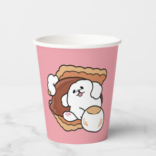 Funny Dog and S’more Design – Kawaii Pet Lover Pun Paper Cups