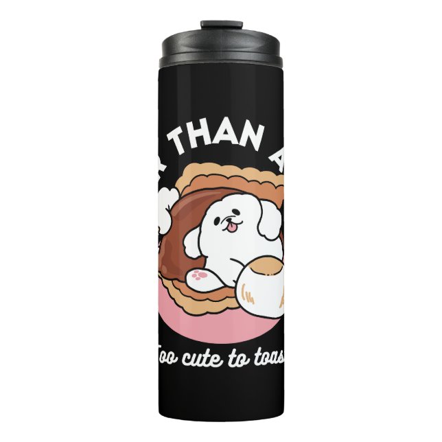 Funny Dog and S’more Design – Kawaii Pet Lover Pun Thermal Tumbler (Front)