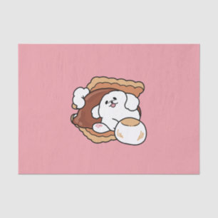 Funny Dog and S’more Design – Kawaii Pet Lover Pun Tissue Paper