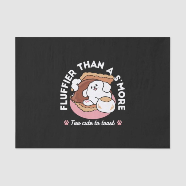 Funny Dog and S’more Design – Kawaii Pet Lover Pun Tissue Paper (Front)